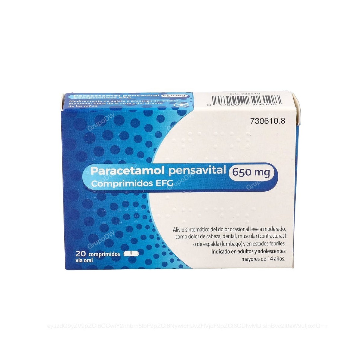 PARACETAMOL PENSAVITAL 650 mg COMPRIMIDOS EFG,...