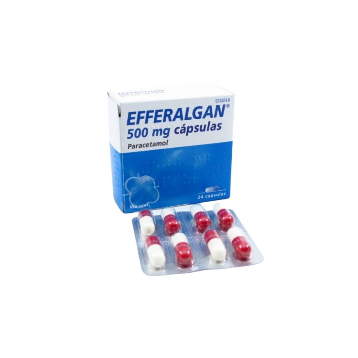 EFFERALGAN 500 mg CAPSULAS, 24 capsulas